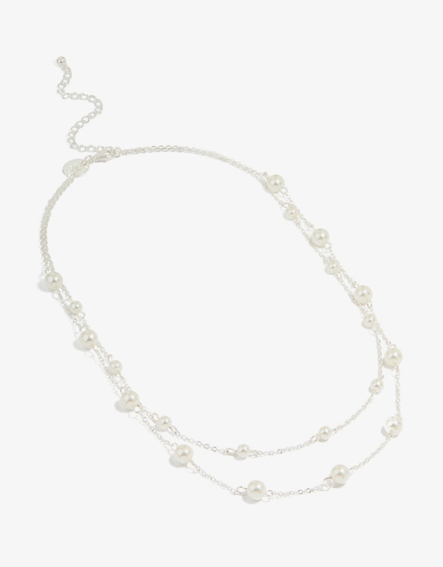 Lovisa - Silver Plated Pearl Layered Necklace