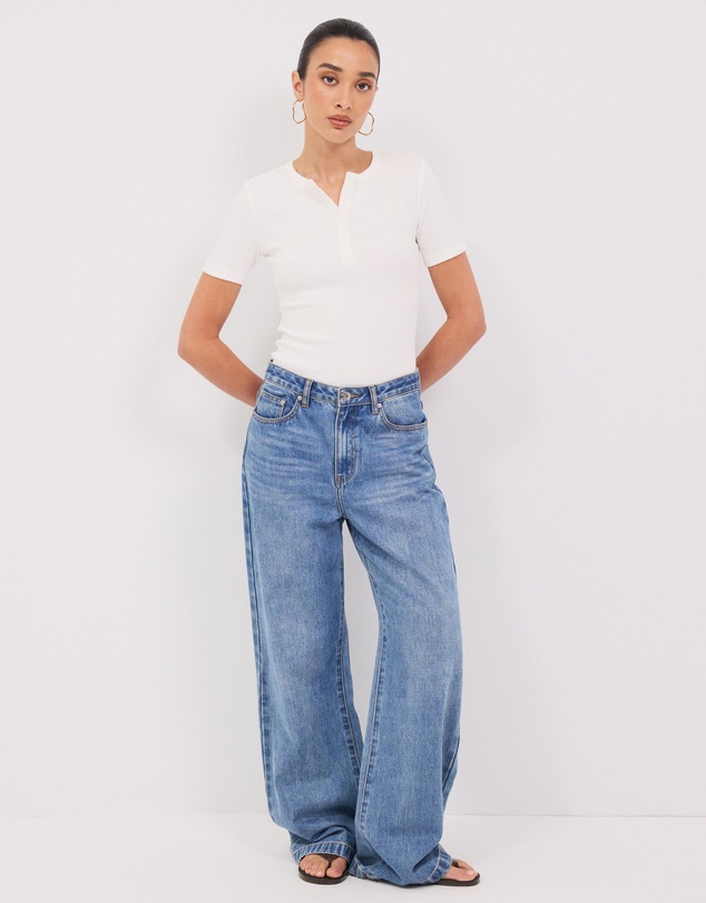 Calli - Garret Rib Henley Tee