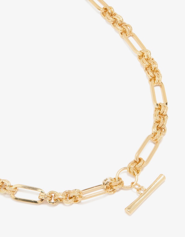 Lovisa - Gold Plated Thick Figaro Bar Necklace