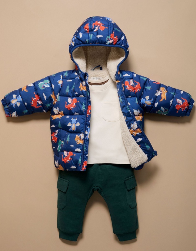 Purebaby - Shearling Lined Puffer Jacket -Kids-Babies