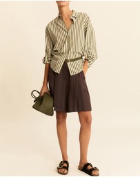 Emme - Military Green Washed Viscose Shirt