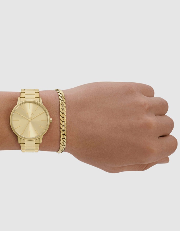 Armani Exchange - Armani Exchange Gold Watch AX7144SET
