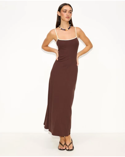 Dazie - Shorefall Contrast Maxi Dress