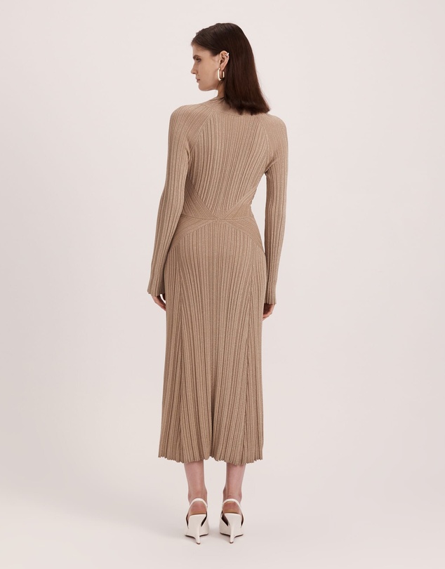 SABA - Metallic Ribbed Knit Dress
