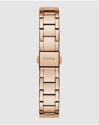 GUESS - Rose Gold-Tone 30mm White Dial with Crystal Bezel Women's Watch