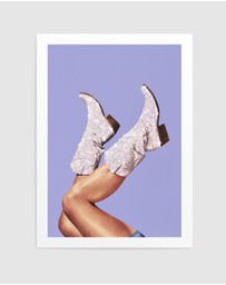 Olive et Oriel - These Boots - Glitter Very Peri Periwinkle by Vertigo Artography Art Print