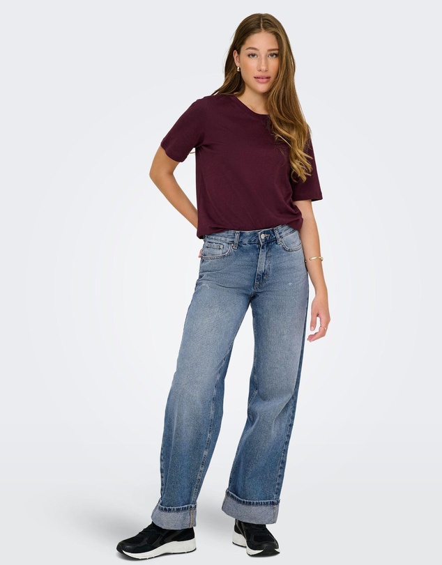ONLY - Ella Wide Leg Fold Up Jeans