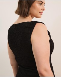 Atmos&Here Curvy - Lydia Cowl Neck Stretch Lace Top