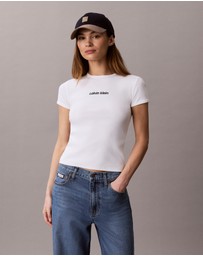 Calvin Klein Jeans - Contour Rib Logo Cropped Tee