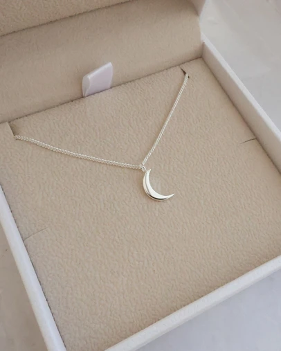 Luna Rae - Sterling Silver Classic Crescent Necklace