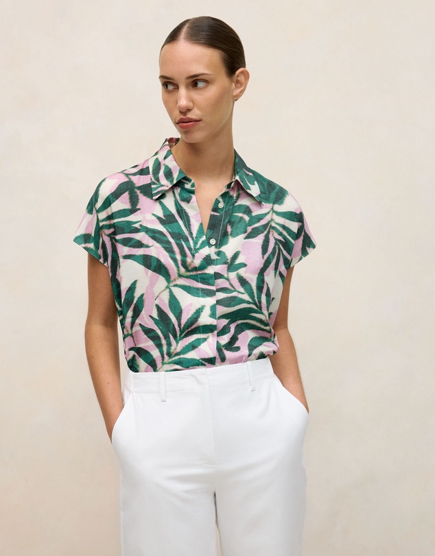 Trenery - Arbour Modal Cap Sleeve Shirt in True Green
