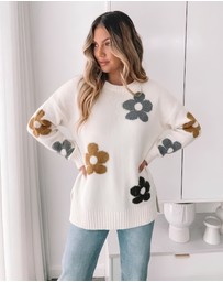Esther & Co - Novella Knit - Cream Floral