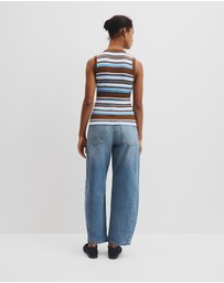 Country Road - Australian Merino Crew Neck Stripe Knit Tank
