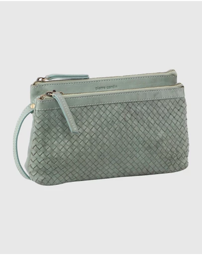 Pierre Cardin - Woven Leather Cross-Body Clutch