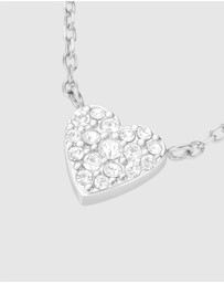 Rosefield - Pavé Heart Silver-Tone Necklace