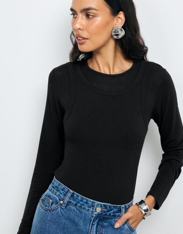 AERE - Tara Layered Jersey Top