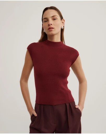 Witchery - High Neck Knit T-shirt