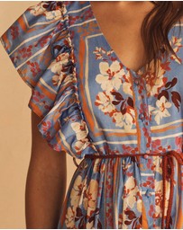AUR OCEA - Piastrelle Ruffle Sleeve Maxi Dress