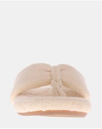 Mia Vita - Cozy Toe Post Slipper - Ivory