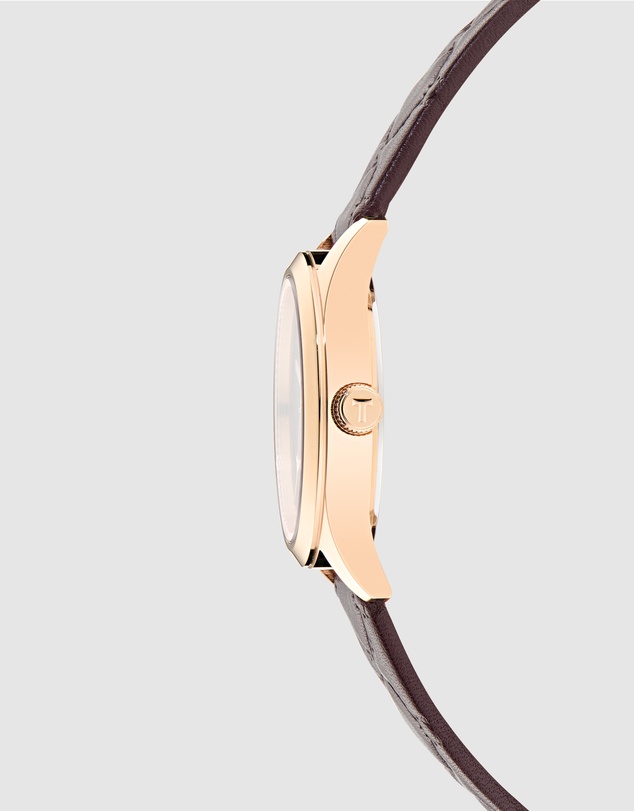 Ted Baker - Coolly Rose Gold-Tone 34mm Burgundy Embossed Leather Watch