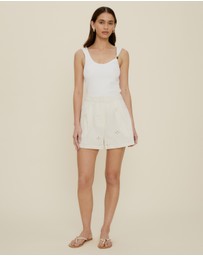 The Fated - Esther Tuck Broderie Shorts