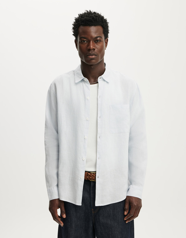 Cotton On - Relaxed Linen Long Sleeve Shirt