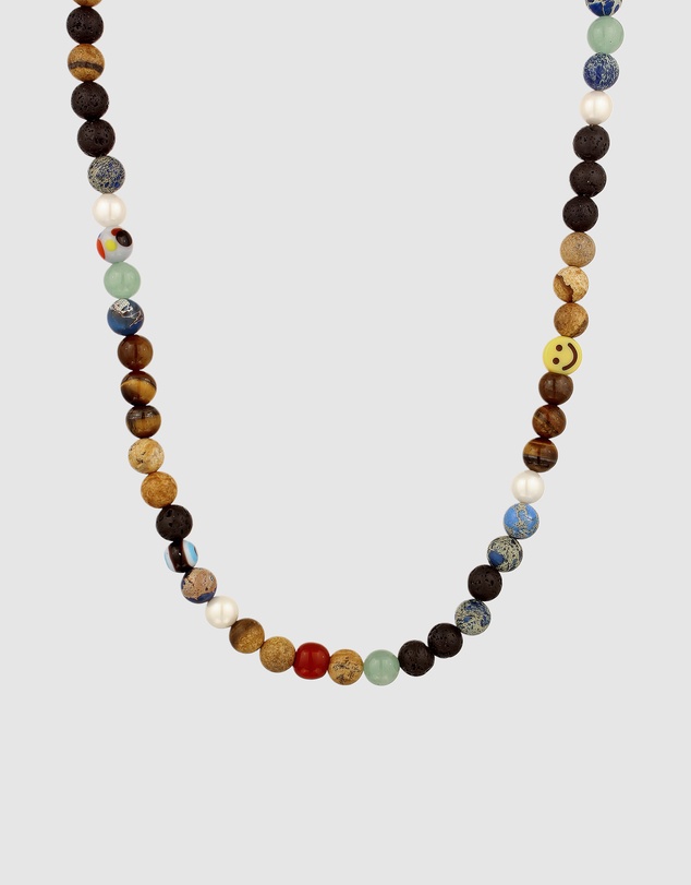 Kuzzoi - ICONIC EXCLUSIVE - Mixed Gemstone Bead Necklace with 925 Sterling Silver Elements