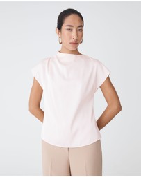 Forcast - Zafina Pleated Draped Top