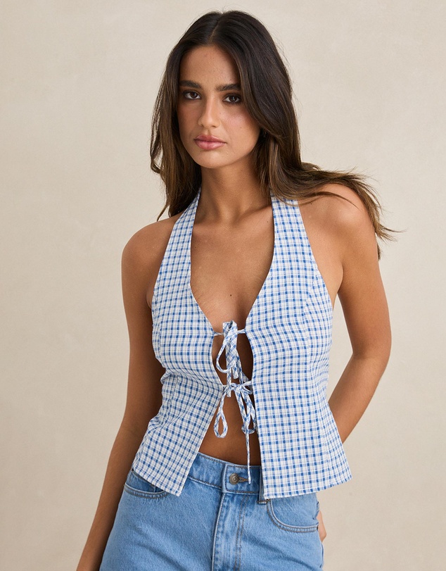 Rhythm - Louise Tie Front Halter Top