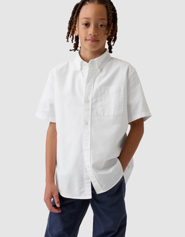 GAP - Short Sleeve Standard Oxford Shirt - Kids