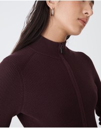 Forcast - Blake Ribbed Zip Cardigan