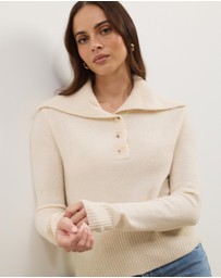 Atmos&Here - Kiera Knit Jumper with Wide Collar