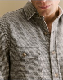 Trenery - Puppytooth Jacquard Overshirt in Asphalt