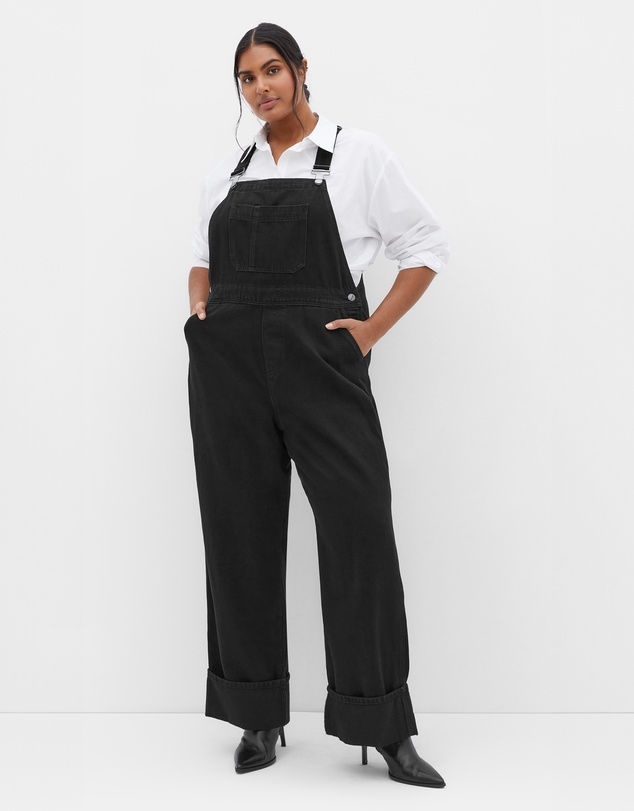 City Chic - Turn Up Denim Overall