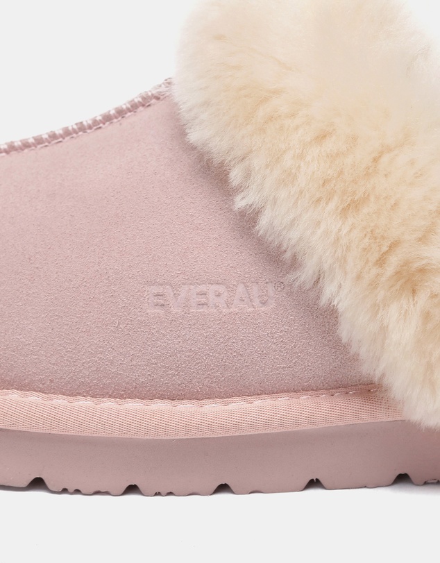 EVERAU - EverAU Ugg Muffin Slipper Suede Cow Suede Upper House Shoes