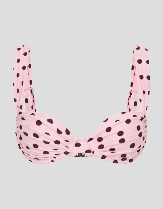 Vacay Swimwear - Rhodes Top Pink Polka