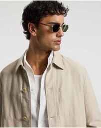 Calibre - Linen Cotton Twill Shirt Jacket Natural