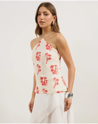 Atmos&Here - Maeve Printed Halter Neck Top