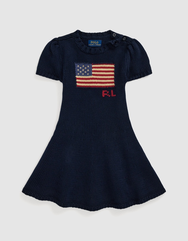 Polo Ralph Lauren - Flag-Intarsia Cotton Sweater Dress - Kids