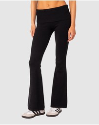 EDIKTED - Desiree Knitted Low Rise Fold Over Pants