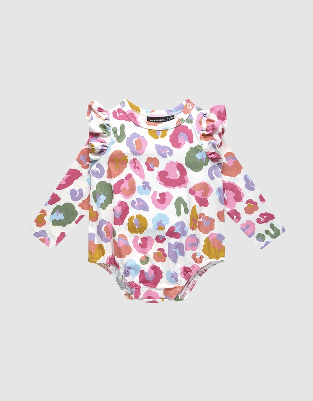 Rock Your Baby - Wild At Heart Long Sleeve Frill Bubble Bodysuit