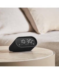 Lexon - Lexon Ray Clock Lcd Alarm Clock With Temperature / Humidity Display - Black