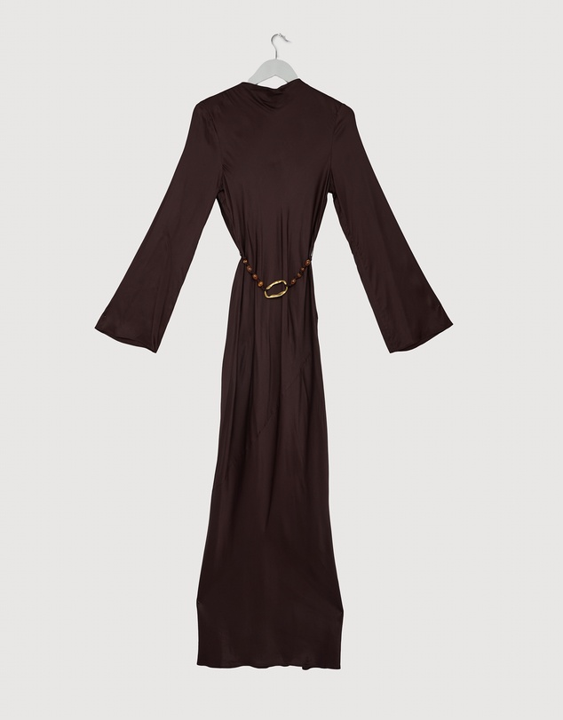 Revibe - Repaired Shona Joy Agnes Long Sleeve Maxi Dress with Belt - AU 10