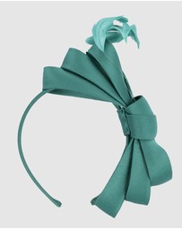 Max Alexander - Large Teal Satin Bow Racing Fascinator