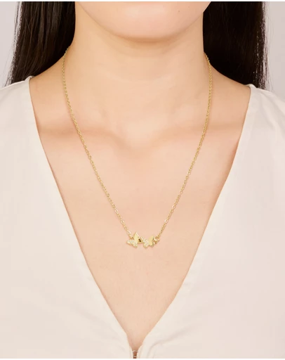 Lovisa - Waterproof Gold Plated Stainless Steel Cubic Zirconia Butterfly Necklace