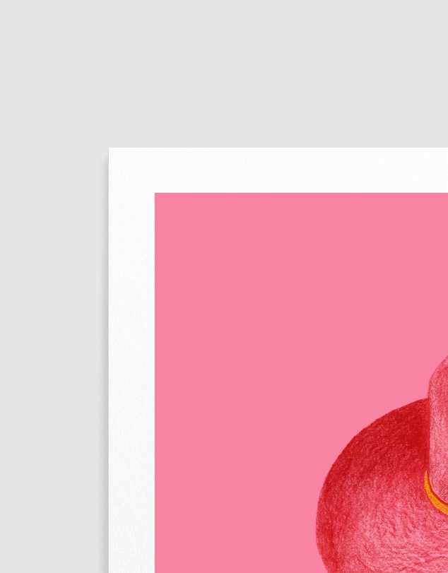 Olive et Oriel - Red Stetson On Pink by Anyone Can Yeehaw Art Print