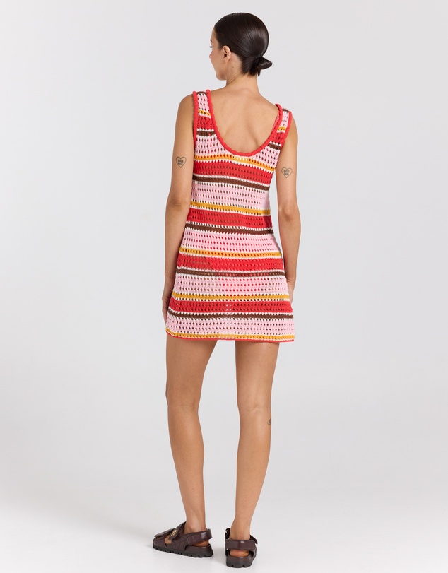 Poolside Paradiso - Calypso U Crochet Knit Dress - Sunset
