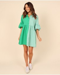 Petal & Pup - Didi Frill Mini Dress - Green Stripe