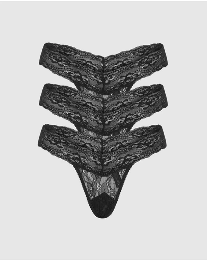 Sotto Brand - Sotto Three Pack Allungare G-String Black/Black/Black
