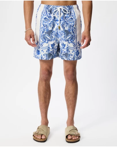 Camilla - Mid Length Boardshort With Elastic Waist